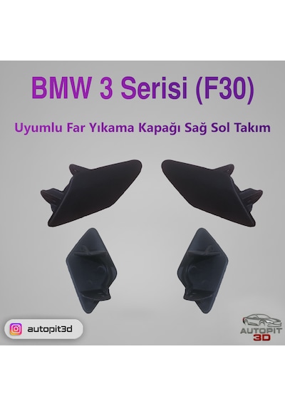 Bmw 3 Serisi F30 2012-2014 Uyumlu Far Yıkama Kapağı Takımı Sağ + Sol