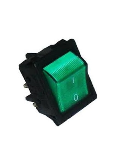 Tekli Soba Anahtarı Geniş Işıklı 4 Bacaklı Yeşil Renk 20X25 MM