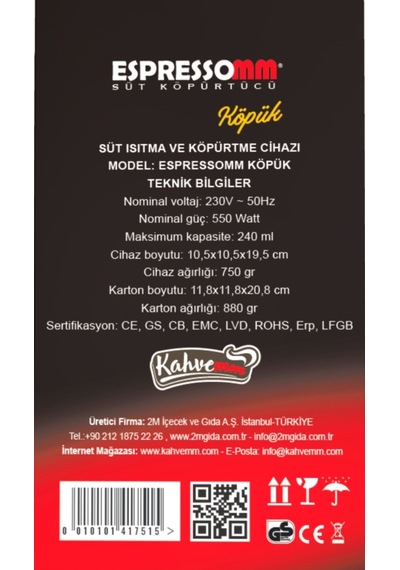 Espressomm Köpük Süt Köpürtücüsü