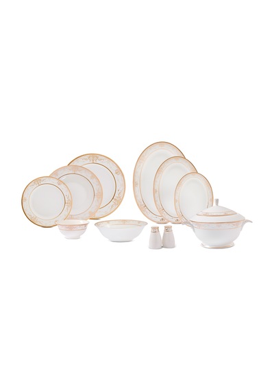 Evaliza Infinity Gold 60 Parça 12 Kişilik Yemek Takımı Renkli