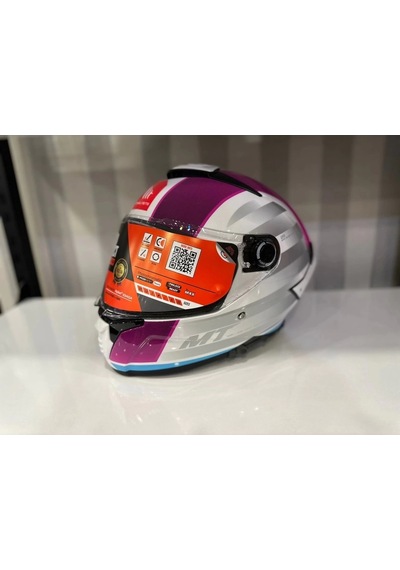 Mt Helmets Mt Thunder 4 Sv Tears C8 Motosiklet Kaskı Pembe - Parlak İnci Beyazı