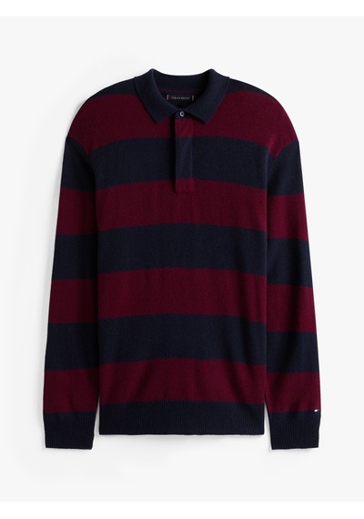Tommy Hilfiger Dc Knıtted Rugby Erkek Mavi Kazak - Mw0mw40855