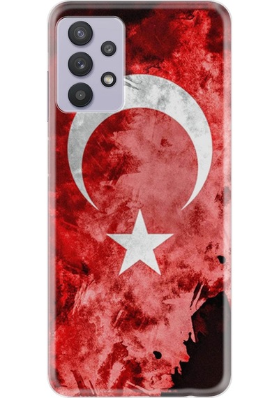 Samsung Uyumlu Galaxy A32 Kilif Desenli Sanli Türk Bayragi 3 1395 527807731