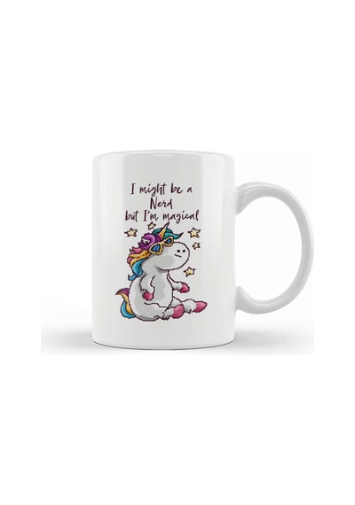 I May Be A Nerd But Im Magical Unicorn Pixel Art Kupa Bardak Porselen Karışık