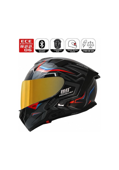 Motosiklet Kaskı Güneş Vizörlü Full Face Motorcu Kaskı Cramo Çok Renkli