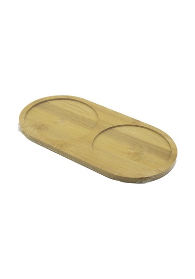 Pablıto Home Pbt-030 Ahşap Bambu Yağdanık Altlık 12x24x0.8cm 2 Bölmeli Oval Diğer