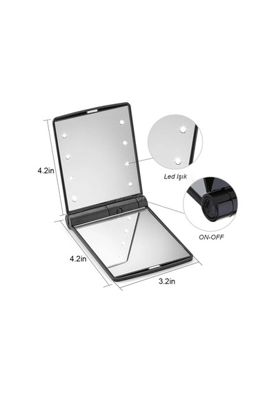 Techtic Katlanır Mini Işıklı Makyaj Aynası Pembe