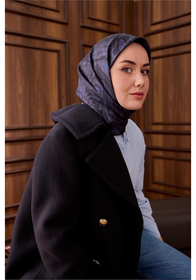 Silk Home Twill Ipek Eşarp 11485-65 Koyu lacivert