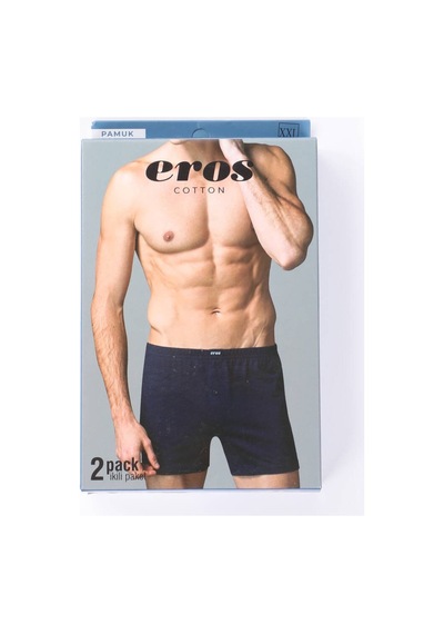 Eros Erkek Pamuklu Renkli 2'li Boxer Set Çok Renkli