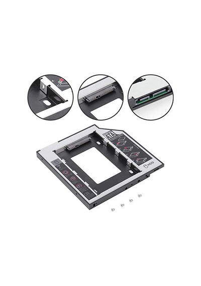 Alfais Al-4716 Sata Hdd Harddisk Caddy Kızak Kutu Ssd Notebook , Ikinci Hdd Takma, 9.5 Mm