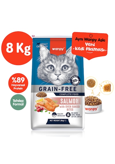 Wanpy Tahılsız Somonlu Yetişkin Kedi Maması 8 Kg