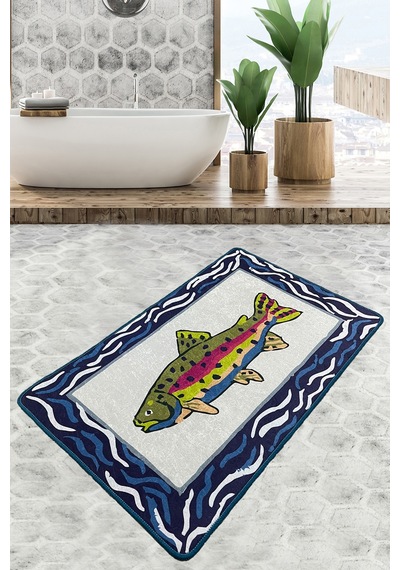 Pescado Banyo Halısı Djt 70x120 cm Kaymaz Taban,Yıkanabilir