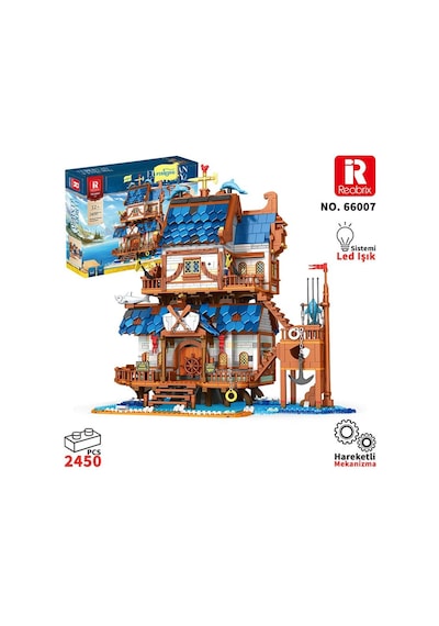 Reobrix Technic 66007 Balıkçı Evi Yaratıcı Yapı Blok Seti Building Blocks Fishing Store -2450 Parça