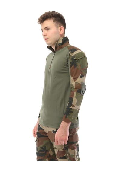 Single Sword Sword Dirsek Detaylı Polo Yaka Kadın&erkek Combat T-shirt Single Usa