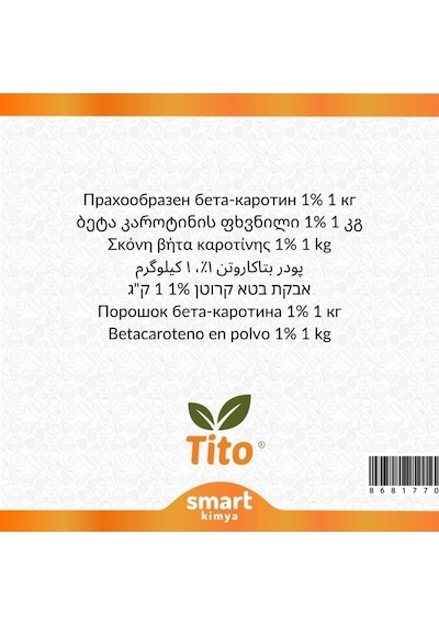 Toz Beta Karoten E160a %1lik 1 Kg