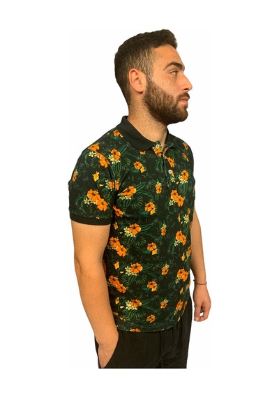 Polo Tshirt Erkek Yeşil Tshirt 20819-21 Siyah
