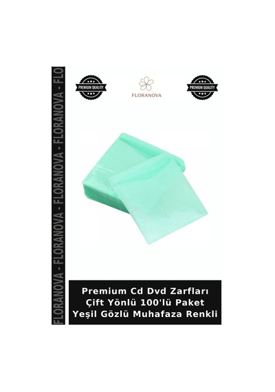 Premium Cd Dvd Zarfları Çift Yönlü 100'lü Paket Yeşil Gözlü Muhafaza Renkli