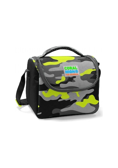 Coral High Erkek Çocuk Siyah Yeşil Kamuflaj Okul Beslenme Çantası