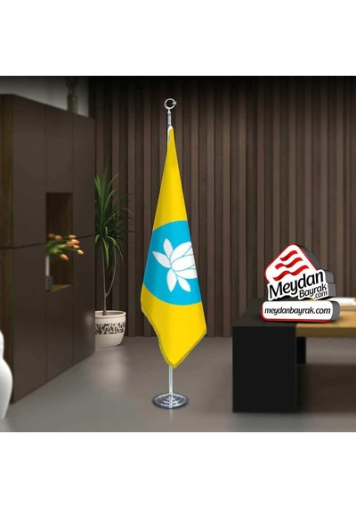 Kalmukya Cumhuriyeti Bayrak -ofis -makam-toplantı Odaları -direkli -saçaklı Makam Bayrağı 1