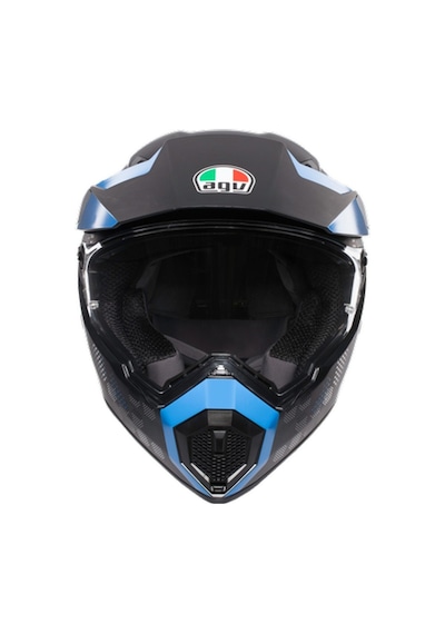 Agv Ax-9 Kask Antartica Matt Black Cyan