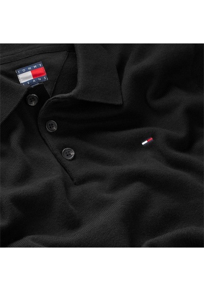 Tommy Hilfiger Tjm Slım Essentıal Polo Sweater Erkek Siyah Kazak - Dm0dm20304