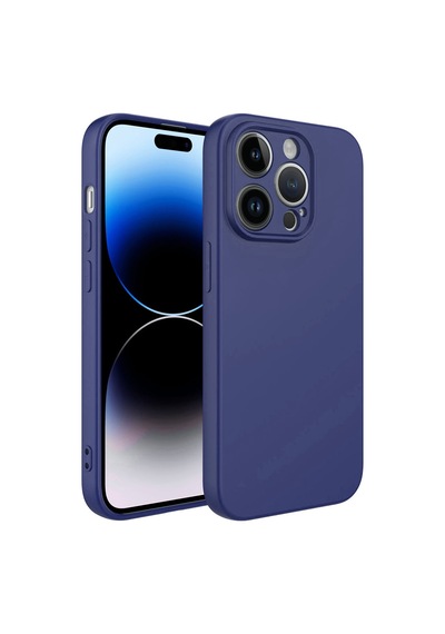 Forzacase Apple Uyumlu iPhone 14 Pro Max Liquid Serisi İçi Kadife Lansman Silikon Kılıf Lacivert