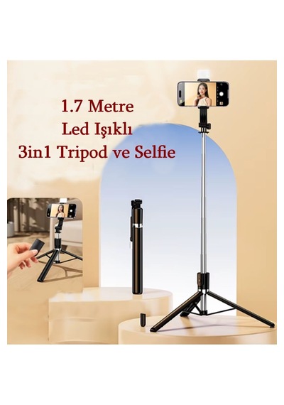 Kumandalı 1,7m Büyük Boy Tripod Pro Çubuğu R1s-l