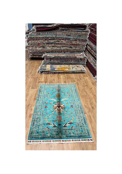 El Dokuma Afghan Halısı Mavi