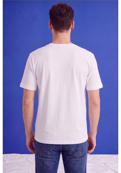 Freemen Erkek Oversize Tişört Nefes Alan Yumuşak Dokulu Terletmeyen Rahat Kalıp Basic-399 Beyaz