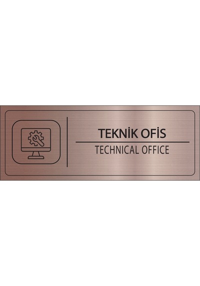 Mayeka Teknik Ofis İsimlik Bronz Metal Kapı İsimliği Levhası Yönlendirme Tabelası