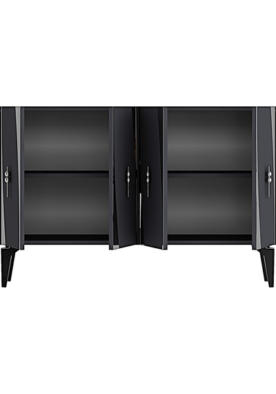 Ka1213as Elips Konsol Ve Tv Sehpası Antrasit-silver 120cm