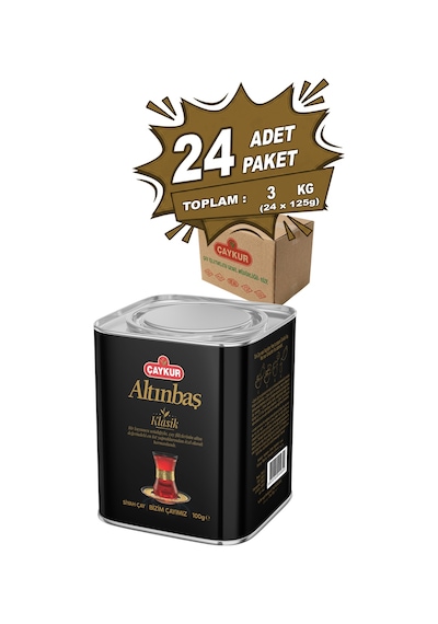 Altınbaş Çayı Teneke Kutu Sade 100 Gr. Yirmidörtlü Paket
