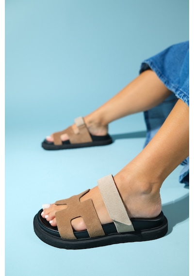 Luvishoes Luvi Shoes Morte Toprak-bej Süet Hakiki Deri Kadın Terlik Bej - Kahverengi Luvishoes Luvi Shoes Morte Toprak-bej Süet Hakiki Deri Kadın Terlik Bej - Kahverengi