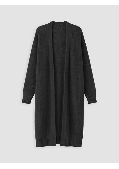 LC Waikiki Lc Waıkıkı Antrasit Şal Yaka Oversize Kadın Triko Hırka Xl-2xl