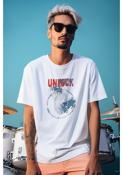 Stil X Yeni Sezon Oversıze Erkek T-shırt, Sizi Anlatan Tasarımlar Beyaz-5