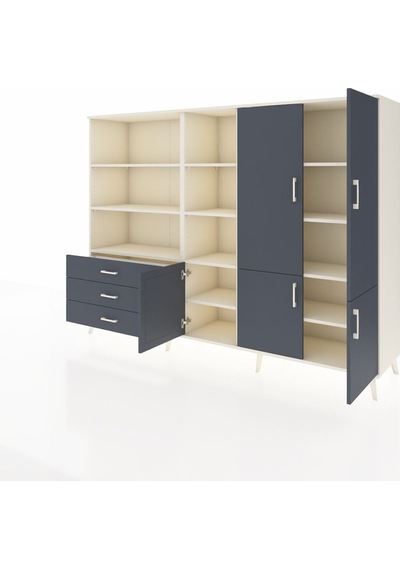 Hyperion Dolap 11 Raflı 3 Çekmeceli 5 Kapaklı 220x44x163 Aytaşı-a Aytaşı-antrasit Hyperion Dolap 11 Raflı 3 Çekmeceli 5 Kapaklı 220x44x163 Aytaşı-a Aytaşı-antrasit