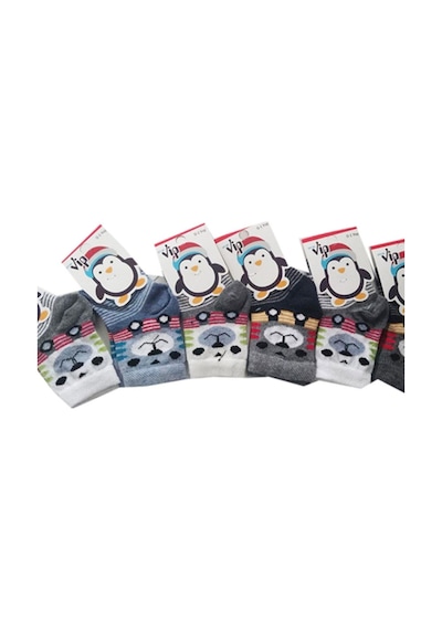 Hepsinerakip Lababy Renkli Desenli Pamuklu Erkek Bebek/Çocuk Çorabı 6 Lı Paket