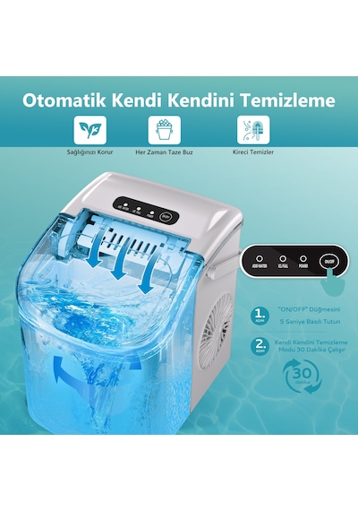 Bullet Kapsül Taşınabilir Buz Makinesi, Otomatik Temizleme, Hızlı Buz Yapma, Im016-bwh