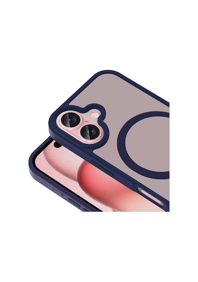 Apple iPhone Uyumlu 16 Plus Kılıf Magsafe Destekli Kamera Yükseltili Silikon Mat Parmak İzi Tutmayan Pazarplus Lacivert