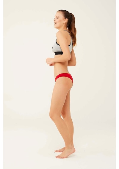 U.S. Polo Assn.Kadın Siyah - Beyaz - Ten - Somon - Kırmızı  5 Li Brazilian Slip 67007 Ten Rengi