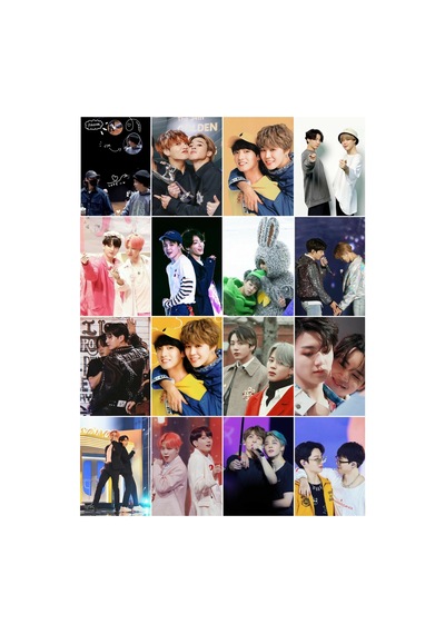Kpop - Jikook 1 No Desenli Tasarım 16' L Fotokart Seti