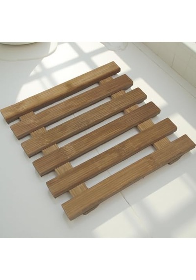 Doğal Bambu Nihale, Kare Şekilli, 15x15 Cm, Sıcak Tencere Altlığı Diğer