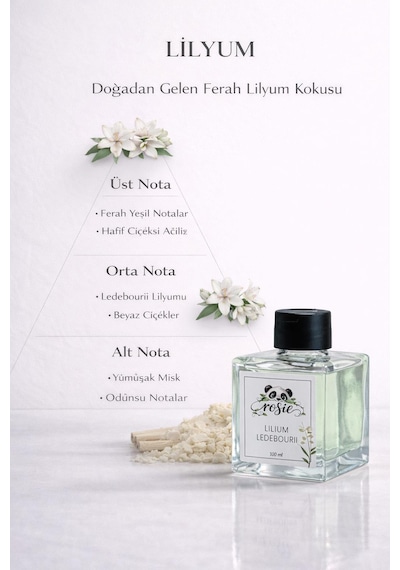 Rosie Lilium Ledebourii Çubuklu Oda Kokusu 100 Ml Lilyum Çiçeği Ferahlığı