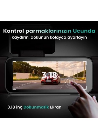 Botslab Ses Kontrolü,4 Kanallı 3,18 İnç Dokunmatik Ekran, 2160p + 1080p + 1080p Ön Ve Arka İç Döngü Kaydı, 5,8