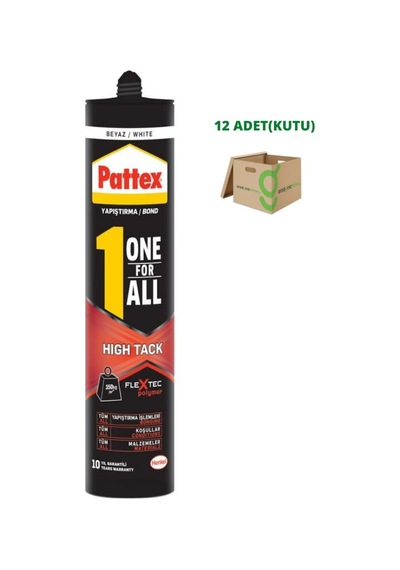 Pattex One For All High Tack Beyaz Yapıştırıcı 460Gr 12 Adet Beyaz