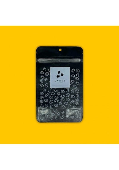 Kahve Baskılı Mat Siyah Alüminyum Doypack 11x18 100 Gram