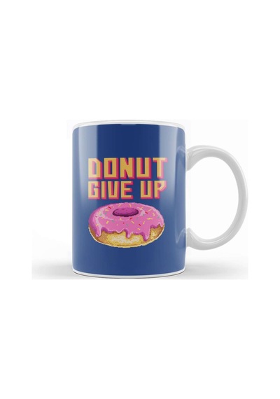 Doughnut Retro Pixel Donut Give Up Kupa Bardak Porselen Karışık