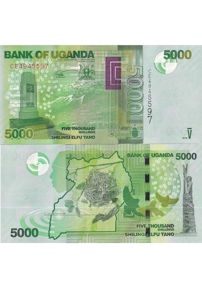 Uganda 2019 Yılı 5000 Shillings Yabancı Kağıt Para Çil Unc Koleksiyon Para