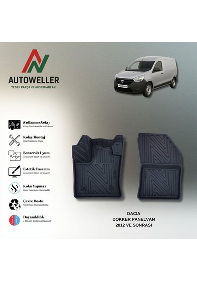 Dacia Dokker Panelvan 2012 Sonrası Uyumlu Havuzlu Oto Paspas