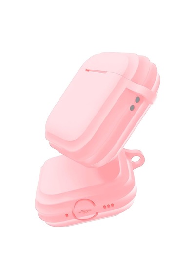 Airpods 1/2 Uyumlu Rubber Silicone Case Kancalı Yumuşak Silikon Kılıf Airpods 1 Ve 2 Uyumlu Kulaklık Kılıfı Pembe